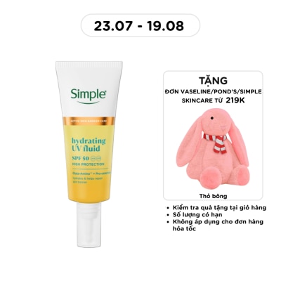 SIMPLE - Kem Chống Nắng Dưỡng Da Trông Căng Mướt Simple Hydrating UV Fluid SPF50 PA++++ 40ml image