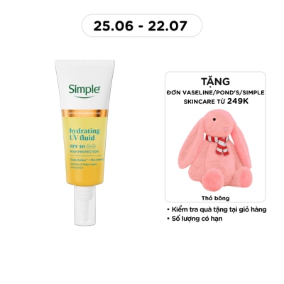 SIMPLE - Kem Chống Nắng Dưỡng Da Trông Căng Mướt Simple Hydrating UV Fluid SPF50 PA++++ 40ml