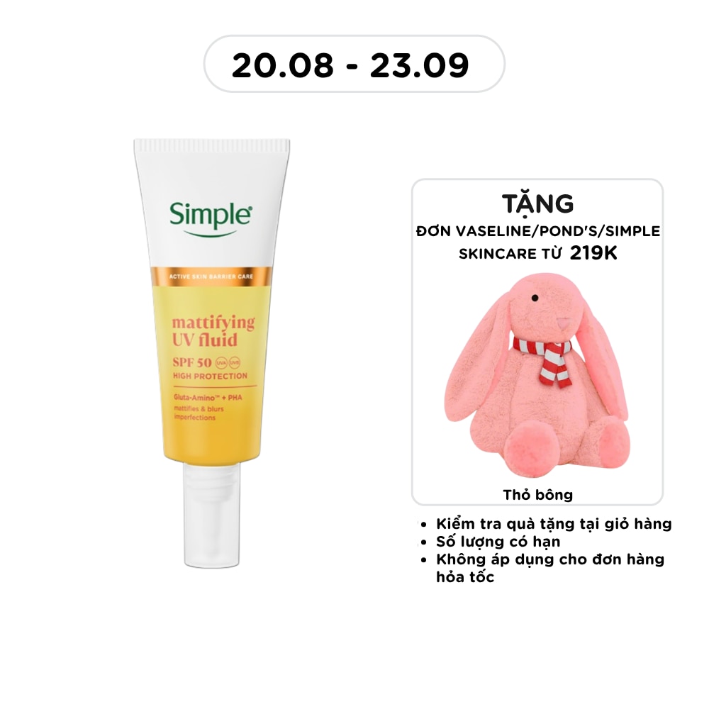 Kem Chống Nắng Kiềm Dầu Thoáng Mịn Simple Mattifying UV Fluid SPF50 PA++++ 40ml image