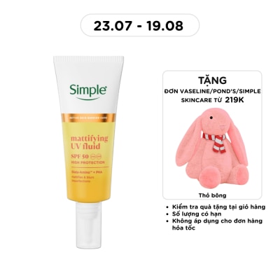 SIMPLE - Kem Chống Nắng Kiềm Dầu Thoáng Mịn Simple Mattifying UV Fluid SPF50 PA++++ 40ml image