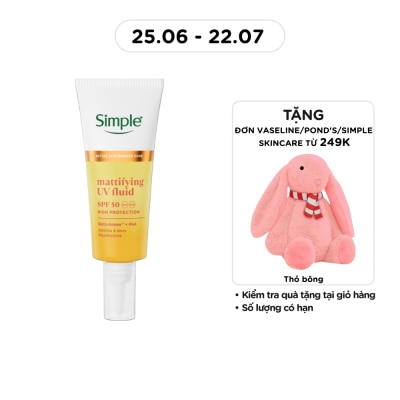 SIMPLE - Kem Chống Nắng Kiềm Dầu Thoáng Mịn Simple Mattifying UV Fluid SPF50 PA++++ 40ml