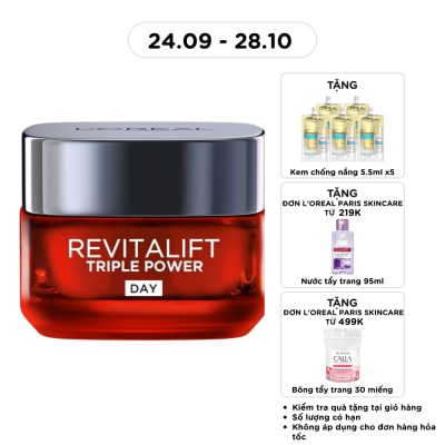 L'OREAL PARIS Kem Dưỡng Ban Ngày L'oréal Paris Revitalift Triple Power Age Correcting Cream Day 50ml image