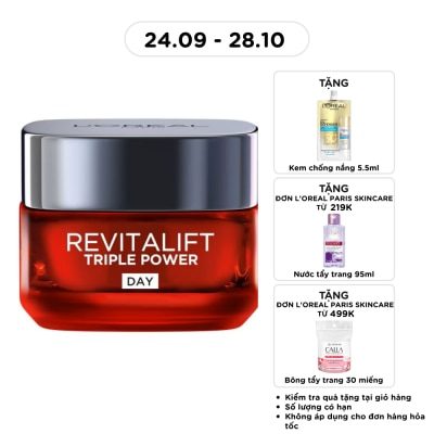L'OREAL PARIS Kem Dưỡng Ban Ngày L'oréal Paris Revitalift Triple Power Age Correcting Cream Day 50ml image