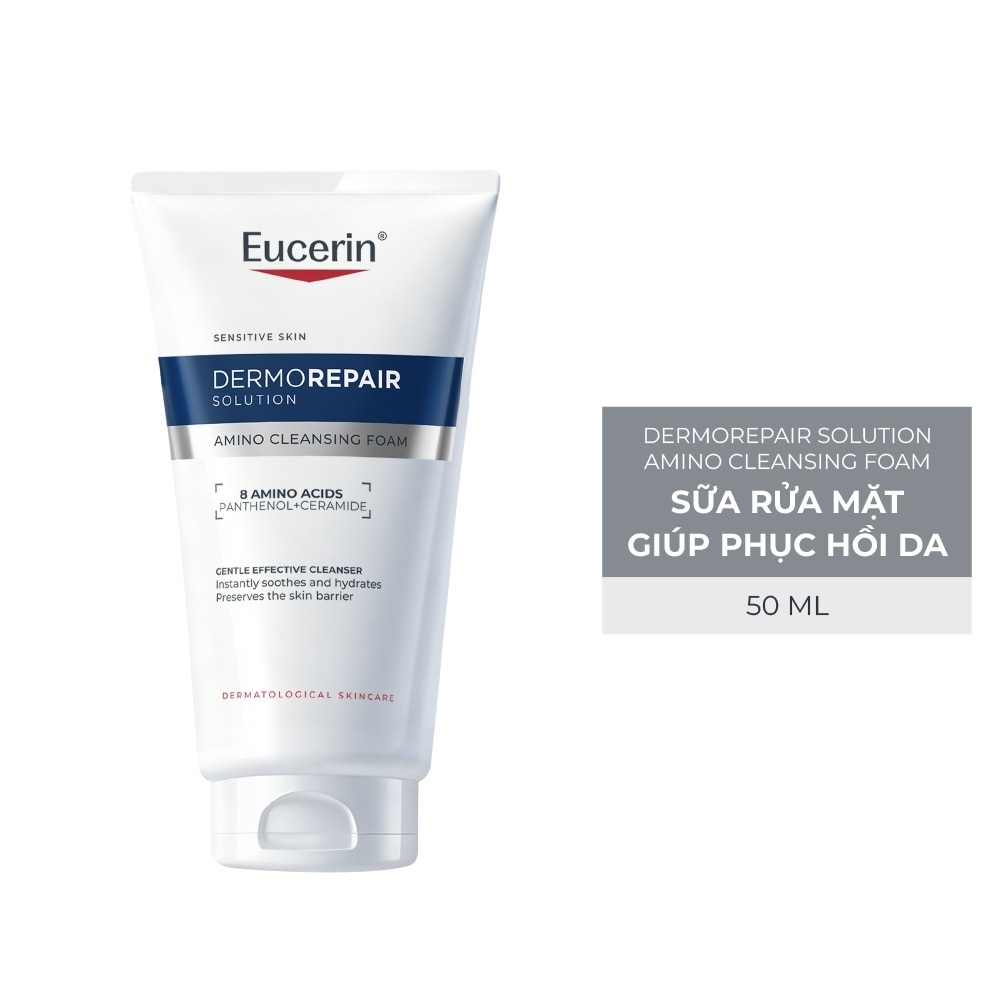 Sữa Rửa Mặt Cho Da Nhạy Cảm Eucerin Dermorepair Solution Amino Cleansing Foam 50ml