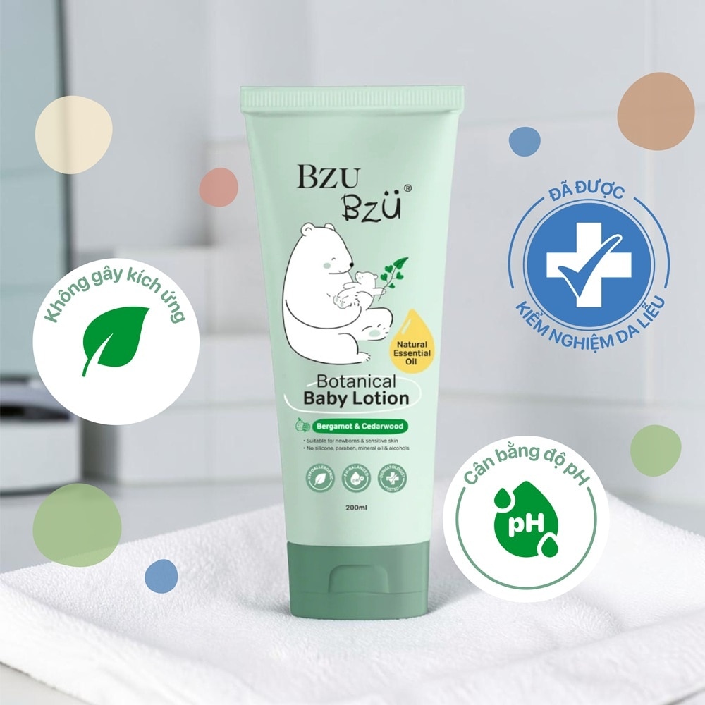 Sữa Dưỡng Thể Trẻ Em Bzu Bzu Botanical Baby Lotion Bergamot & Cedarwood 200ml image