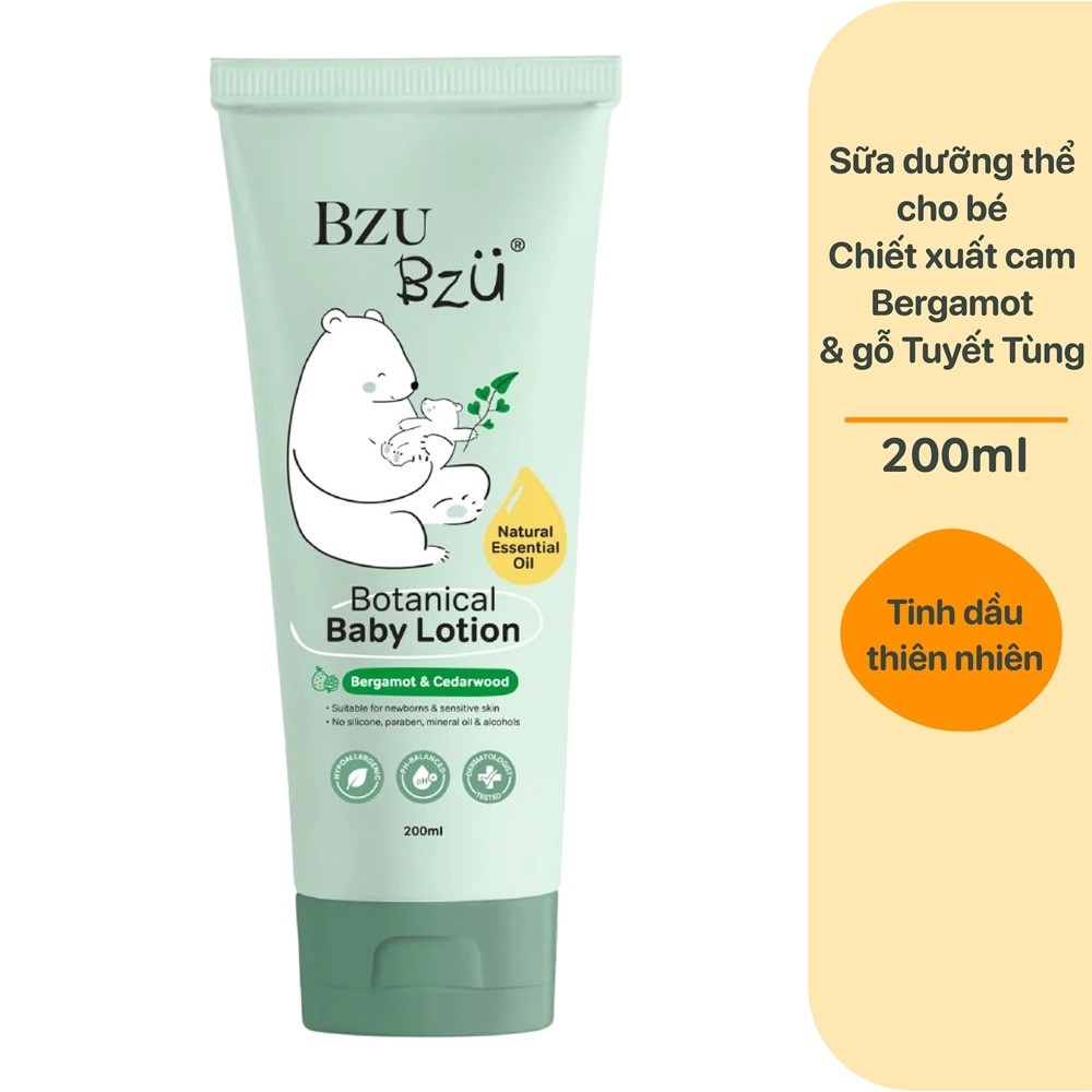 Sữa Dưỡng Thể Trẻ Em Bzu Bzu Botanical Baby Lotion Bergamot & Cedarwood 200ml image