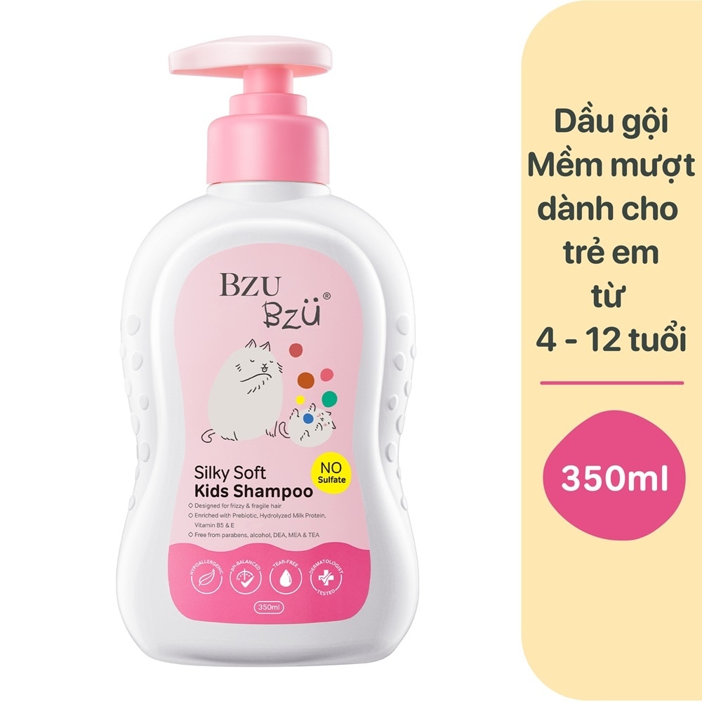 Dầu Gội Trẻ Em Bzu Bzu Silky Soft Kids Shampoo Mềm Mượt 350ml image