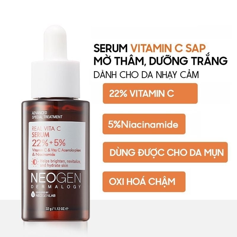 Tinh Chất Neogen Dermalogy Real Vita C Serum - Vitamin C & Vita C Acerola-Ple X & Niacinamide 32g image