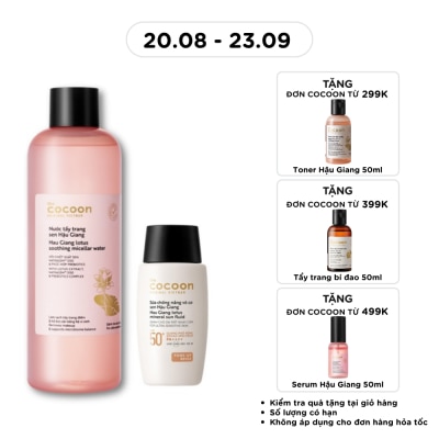 COCOON - Combo Cocoon Hau Giang Lotus(Sun Fluid 50ml + Micellar Water 500ml) image