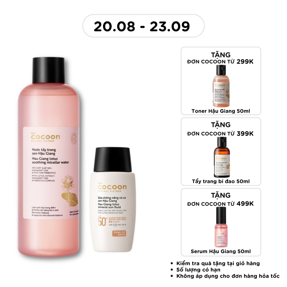 Combo Cocon Sen Hậu Giang(Sữa Chống Nắng 50ml + Nước Tẩy Trang 500ml) image