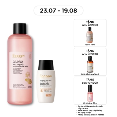 COCOON - Combo Cocoon Hau Giang Lotus(Sun Fluid 50ml + Micellar Water 500ml) image