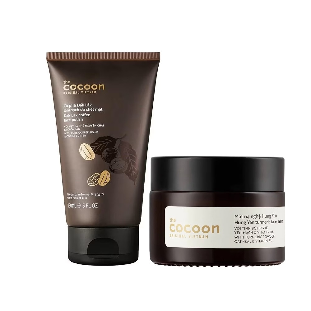 Combo Cocoon (Face Polish Dak Lak Coffee 150ml+Hung Yen Turmeric Face Mask 30ml)