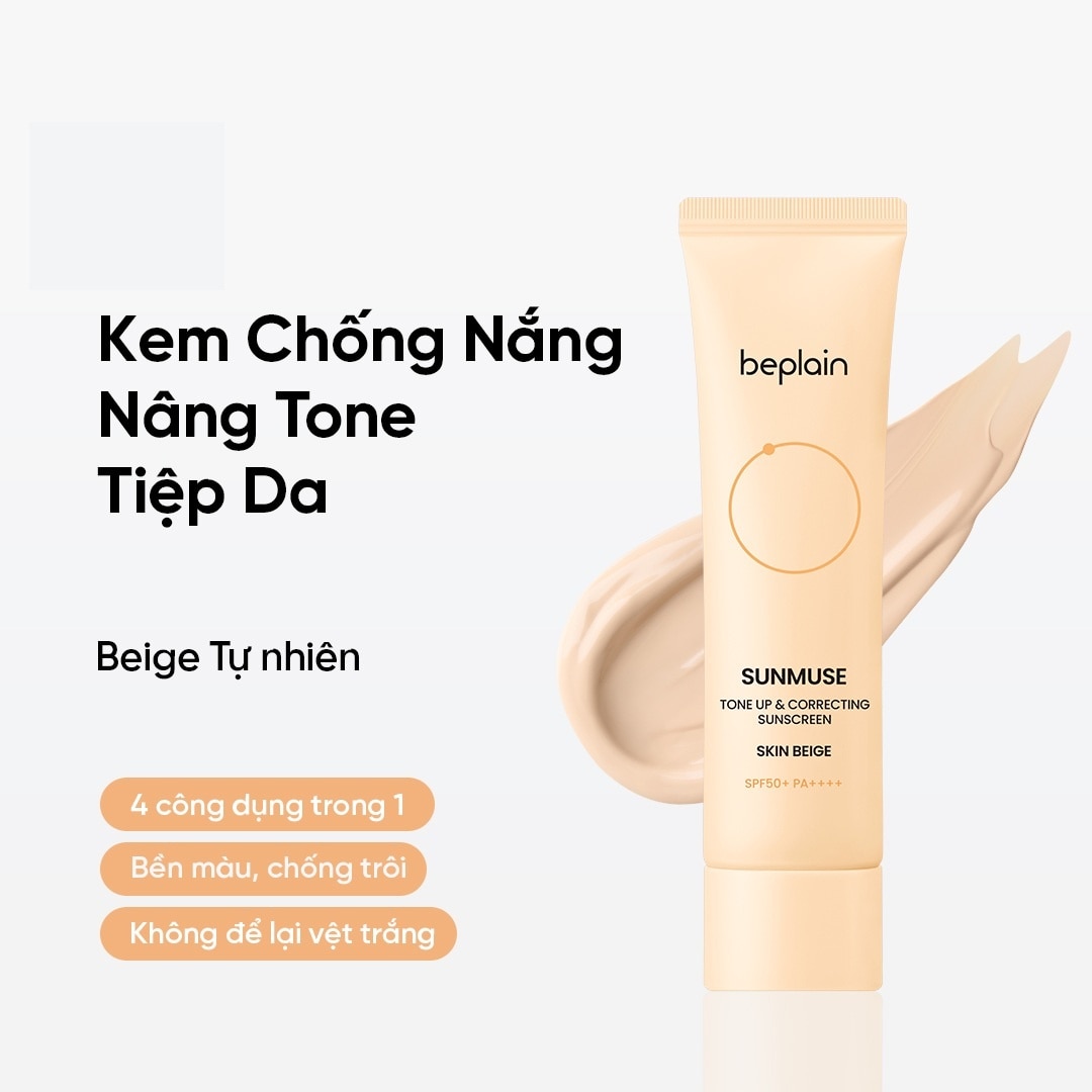 Kem Chống Nắng Nâng Tông Beplain Sunmuse Tone Up & Correcting Sunscreen Skin Beige 50ml image