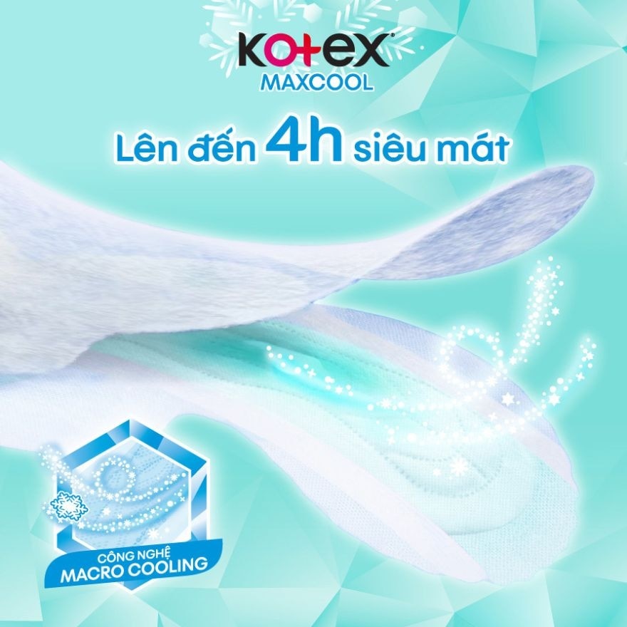 Băng Vệ Sinh Kotex Maxcool French Spa Siêu Mỏng Có Cánh 23cm 20 Miếng