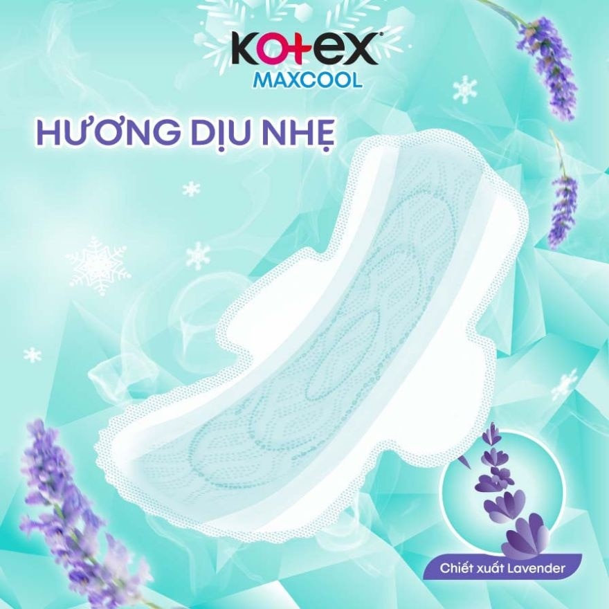 Băng Vệ Sinh Kotex Maxcool French Spa Siêu Mỏng Có Cánh 23cm 20 Miếng