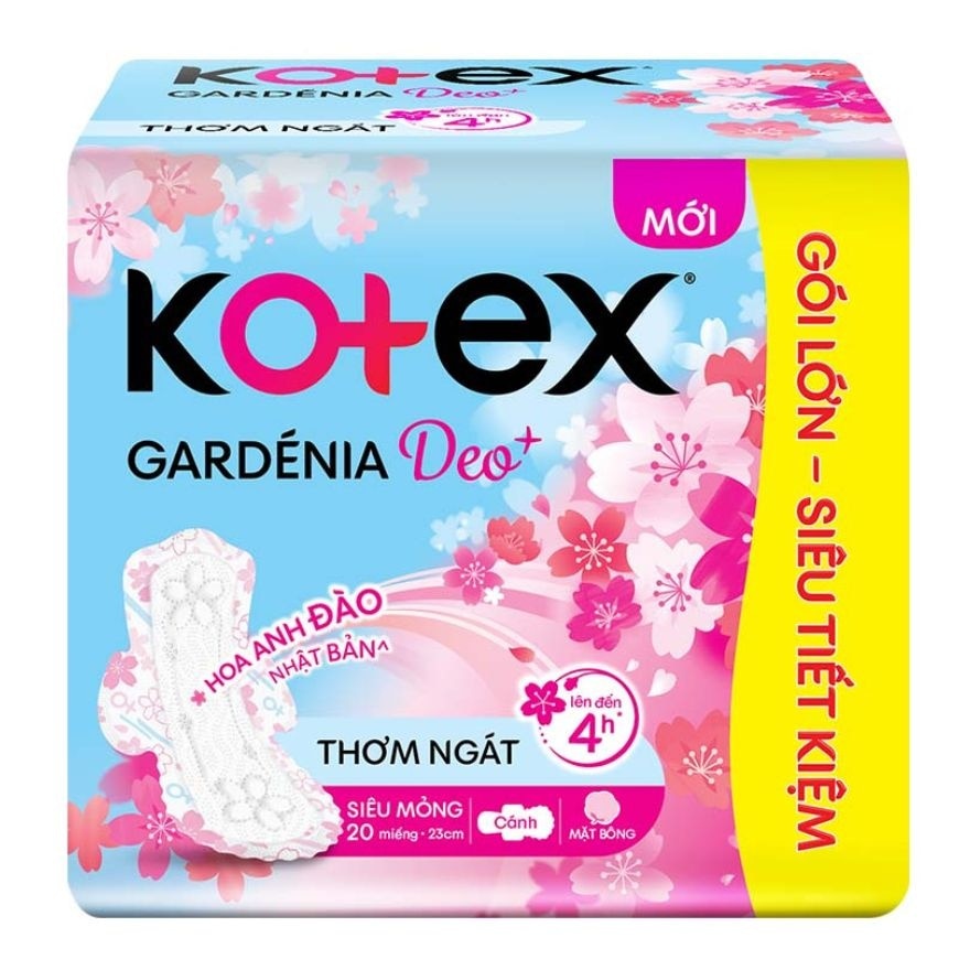 Băng Vệ Sinh Kotex Hoa Anh Đào Siêu Mỏng Cánh 23cm 20 Miếng image