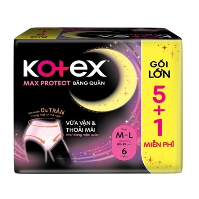 KOTEX - Kotex Max Protect Panty Pads Size M/L 5+1pcs image