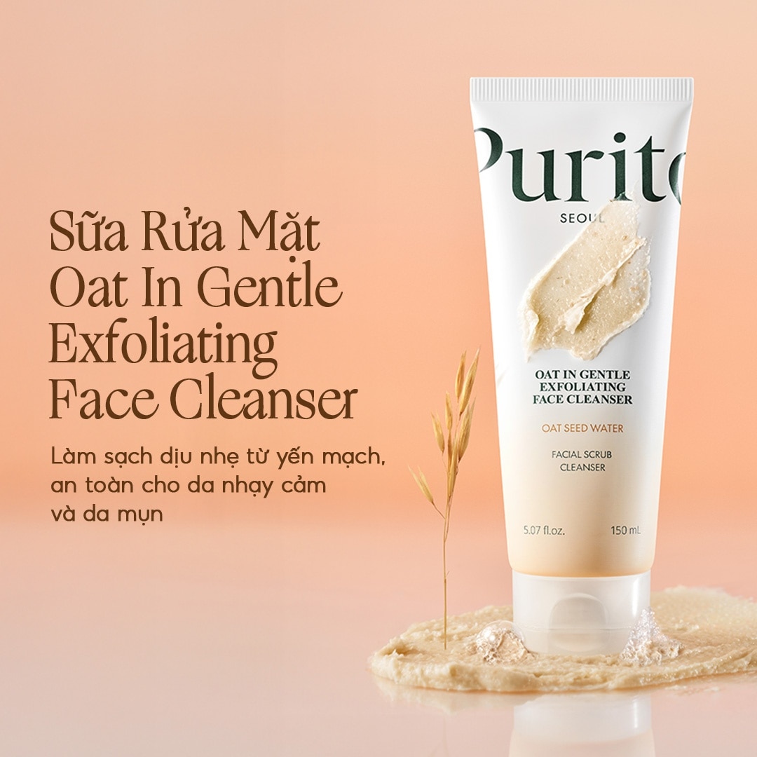 Sữa Rửa Mặt Purito Oat In Gentle Exfoliating Face Cleanser 150ml image