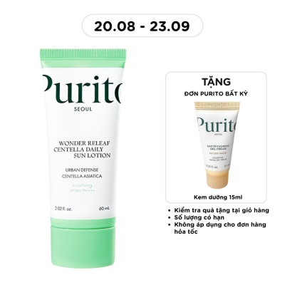 PURITO Tinh Chất Chống Nắng Rau Má Purito Wonder Releaf Centella Daily Sun Lotion SPF50+ PA++++ 60ml image