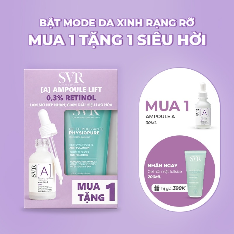 Combo SVR (SVR [A] Ampoule Lift 30ml+ Physiopure Gelee Moussante 200ml) image