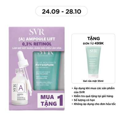 SVR Combo SVR (Tinh Chất [A] Ampoule Lift Làm Mờ Nếp Nhăn 30ml + Gel Rửa Mặt Physiopure Gelee Moussante 200ml) image