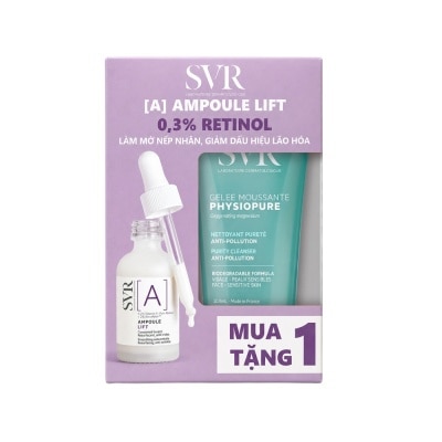 SVR - Combo SVR (Tinh Chất [A] Ampoule Lift Làm Mờ Nếp Nhăn 30ml + Gel Rửa Mặt Physiopure Gelee Moussante 200ml) image
