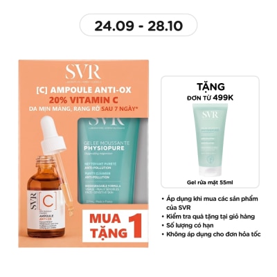SVR Combo SVR (Tinh Chất [C] Ampoule Anti Ox Sáng Da 30ml+ Gel Rửa Mặt Physiopure Gelee Moussante 200ml) image