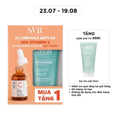SVR - Combo SVR (Tinh Chất [C] Ampoule Anti-Ox Sáng Da 30ml+ Gel Rửa Mặt Physiopure Gelee Moussante 200ml) image
