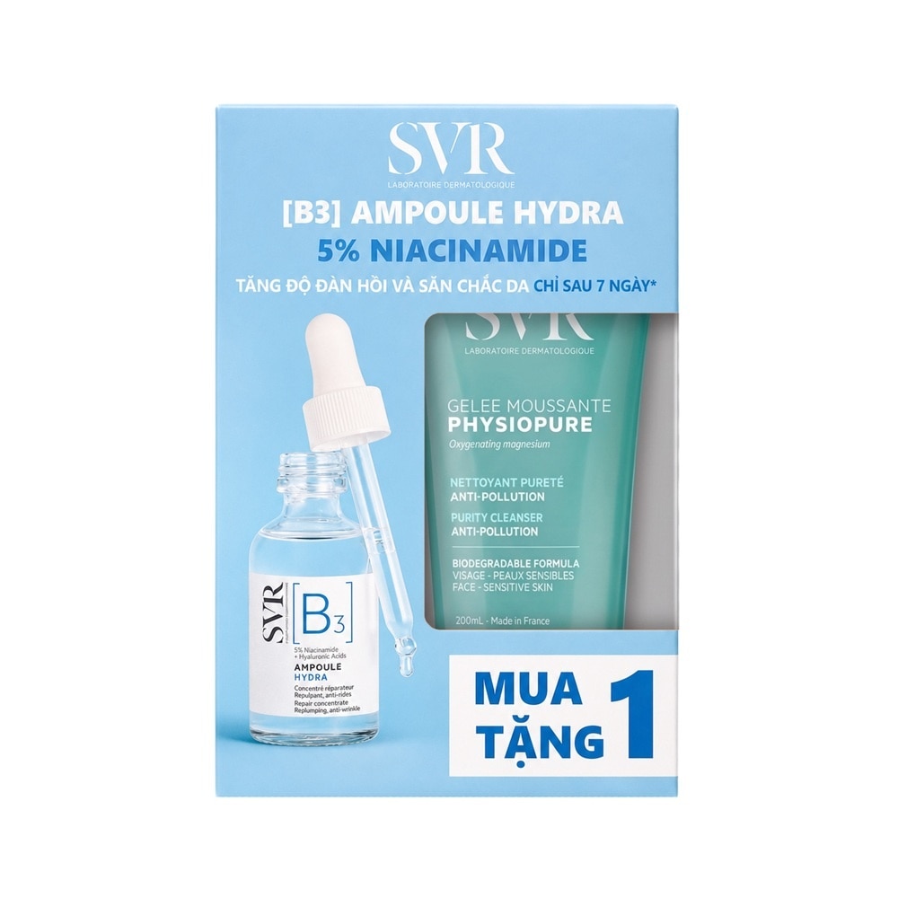 Combo SVR (SVR [B3] Ampoule Hydra 30ml+ Physiopure Gelee Moussante 200ml) image
