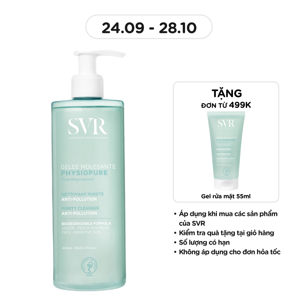 Gel Rửa Mặt SVR Physiopure Gelee Moussante Dành Cho Da Nhạy Cảm 400ml image
