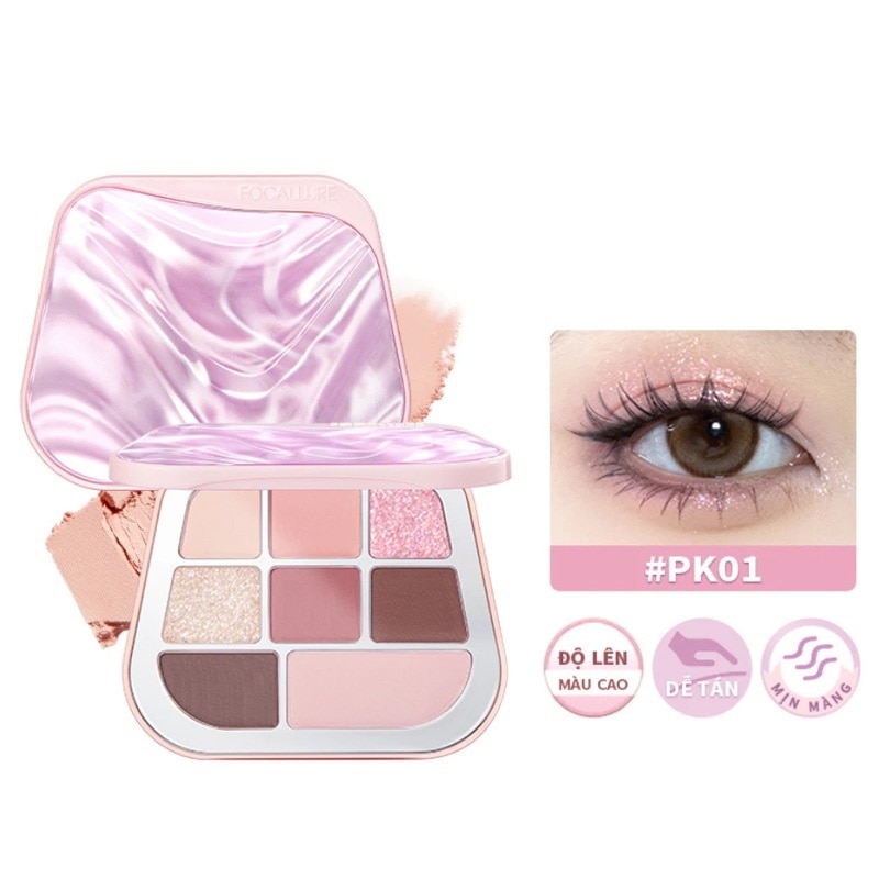Phấn Mắt 8 Ô Focallure 8 Pan Pressed Powder Palette 9.6g .#PK01 image
