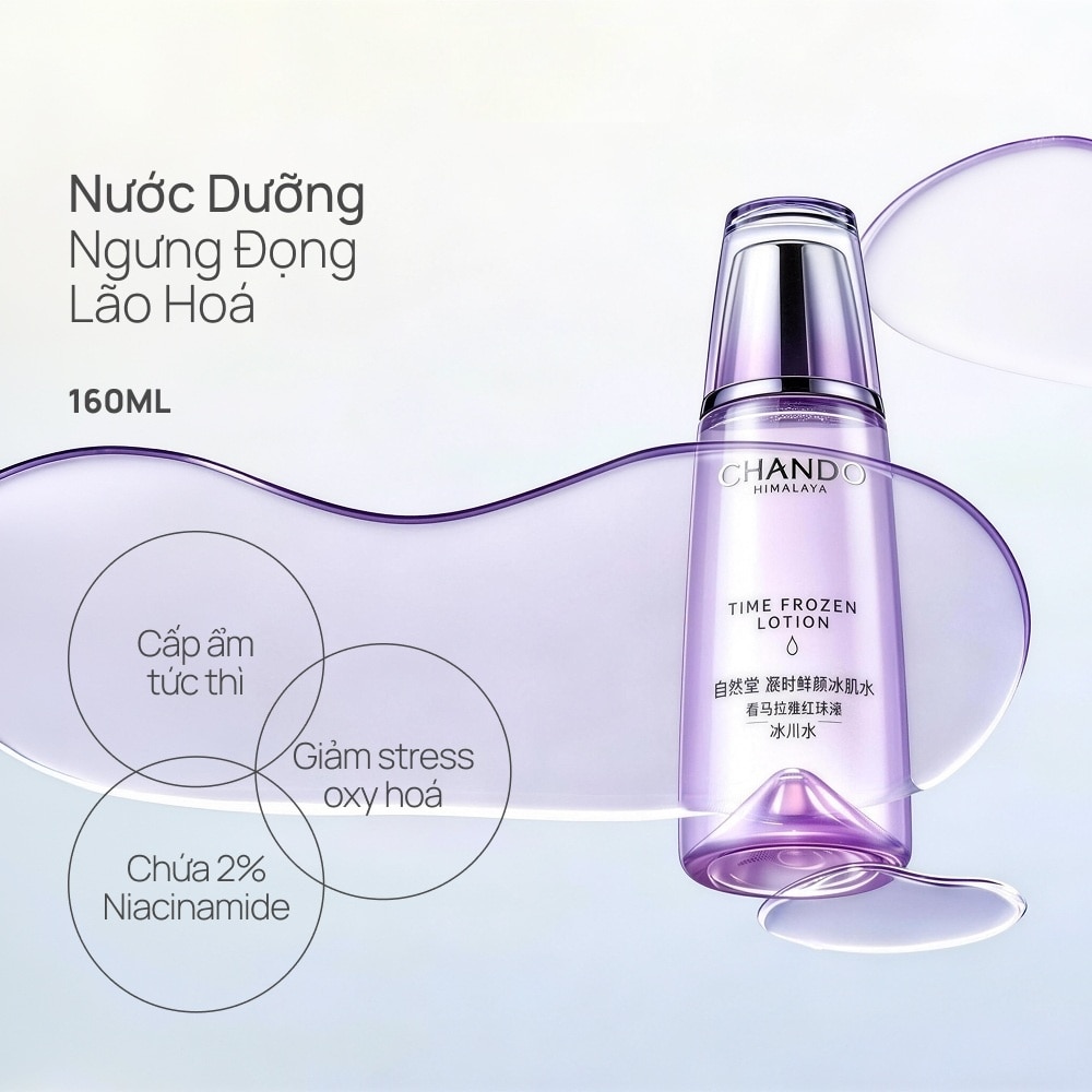Dung Dịch Dưỡng, Ngừa Lão Hóa Da Chando Himalaya Time Frozen Aging Resistance Lotion 160ml image