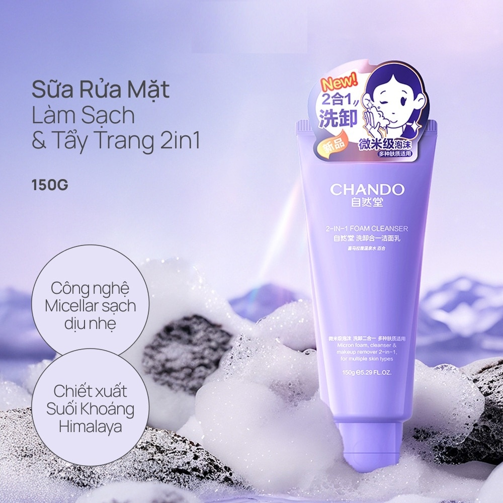 Sữa Rửa Mặt và Tẩy Trang Chando Himalaya 2-In-1 Foam Cleanser 150g image