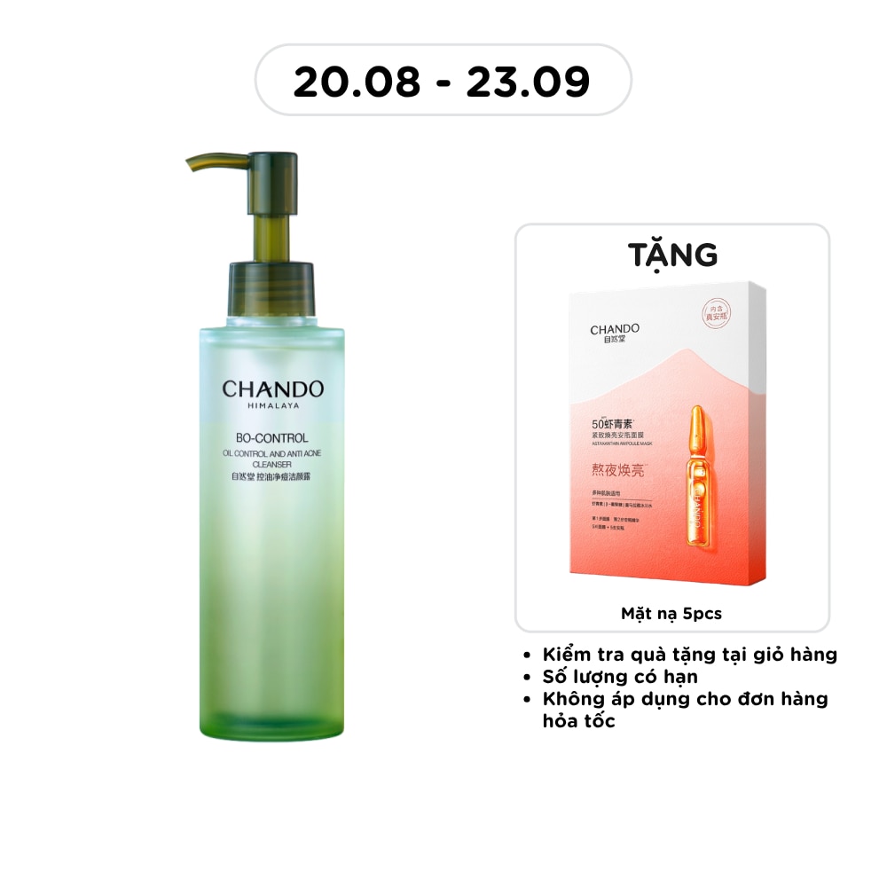 Sữa Rửa Mặt Kiểm Soát Dầu Và Hỗ Trợ Ngừa Mụn Chando Himalaya Oil Control And Anti Acne Cleanser 150ml image