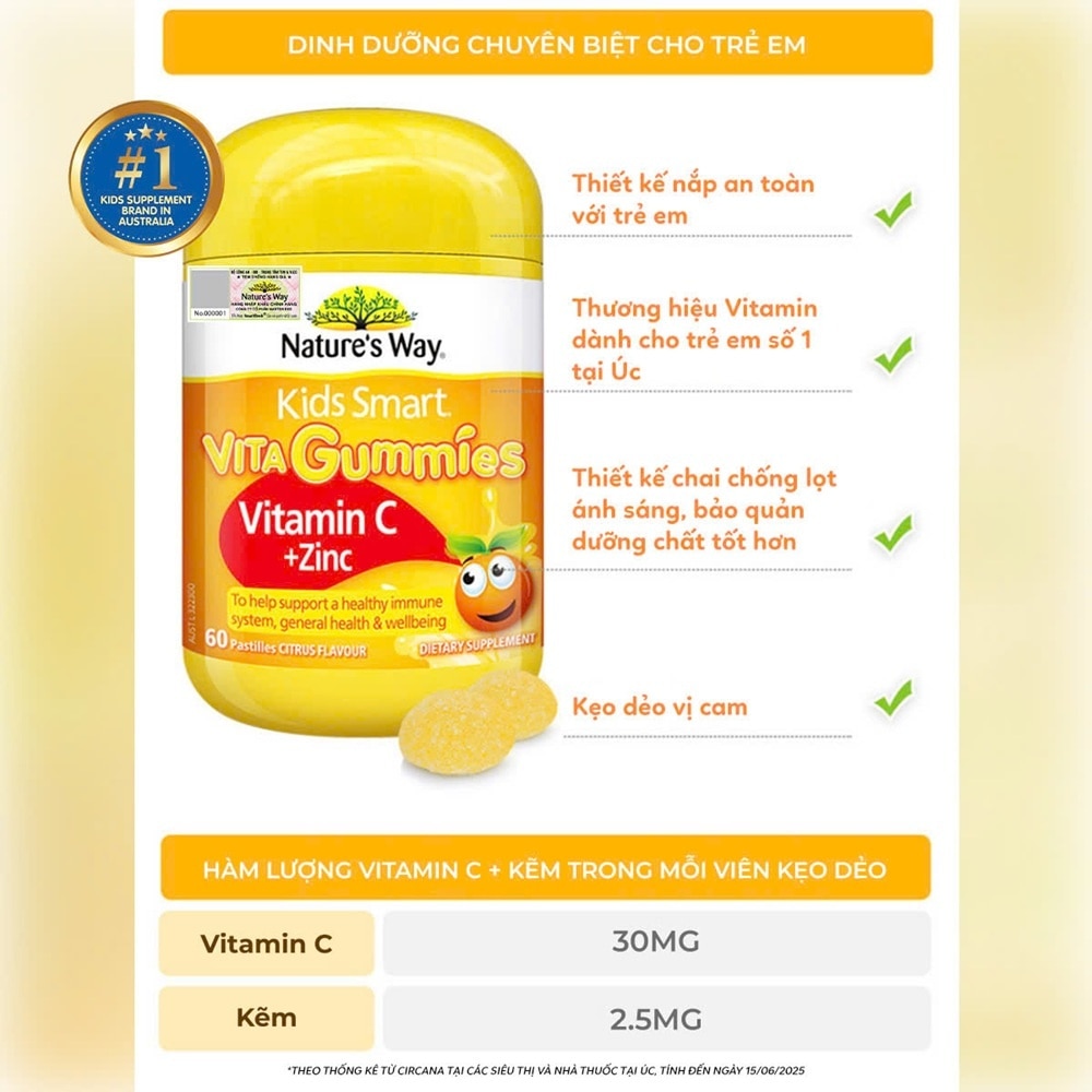 Nature’s Way Kids Smart Vita Gummies Vitamin C + Zinc 60 Gummies image