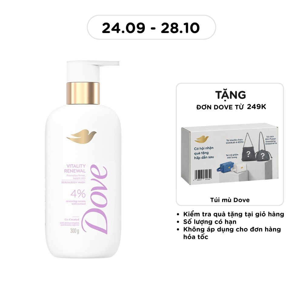 Sữa Tắm Dưỡng Ẩm Dove Vitality Renewal Serum Body Wash Cho Da Lão Hóa 300g image