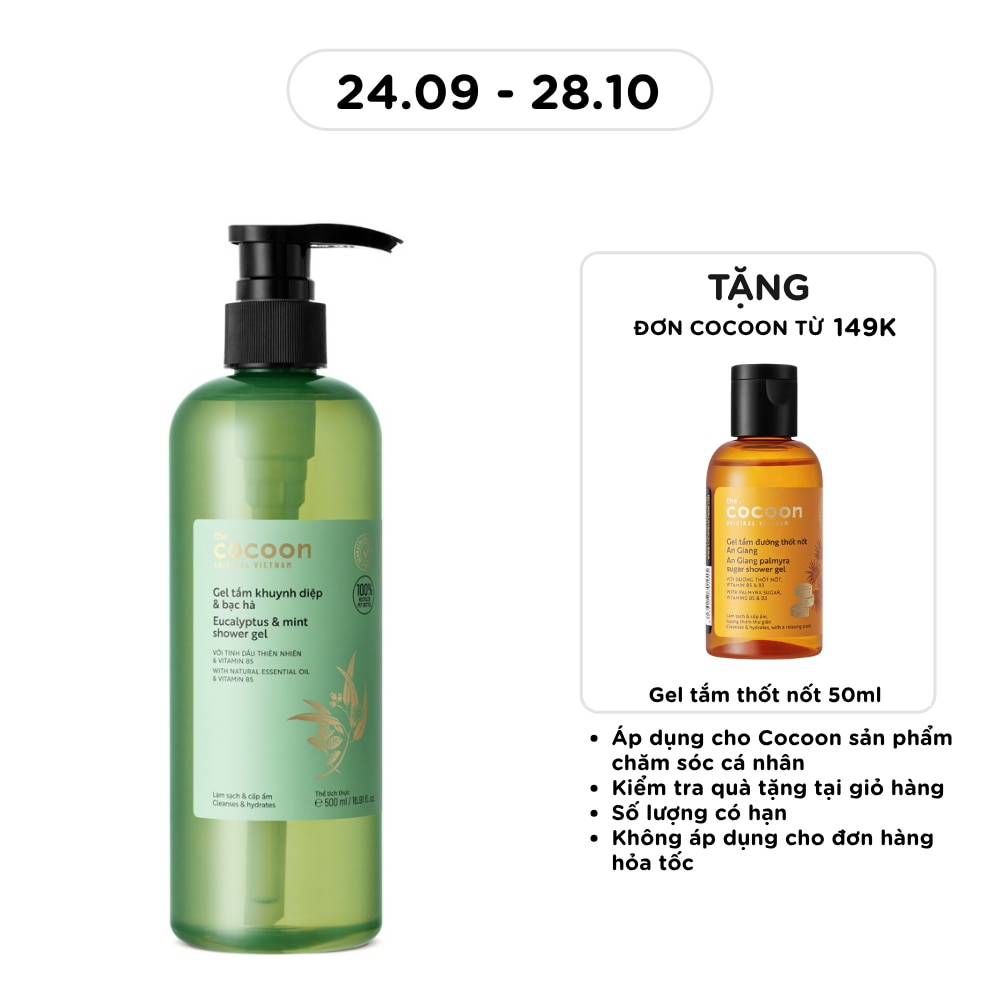 Gel Tắm Cocoon Khuynh Diệp & Bạc Hà 500ml