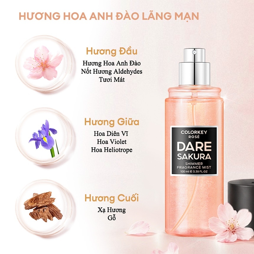 Colorkey Rosé Dare Sakura Shimmer Fragrance Mist 100ml image
