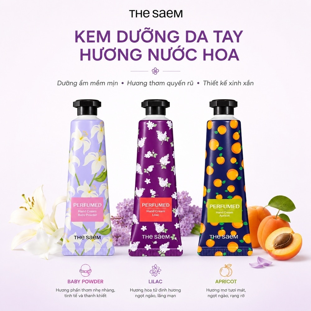 Kem Dưỡng Da Tay Nước Hoa the SAEM Perfumed Hand Cream Lilac Hương Tử Đinh Hương 30ml image