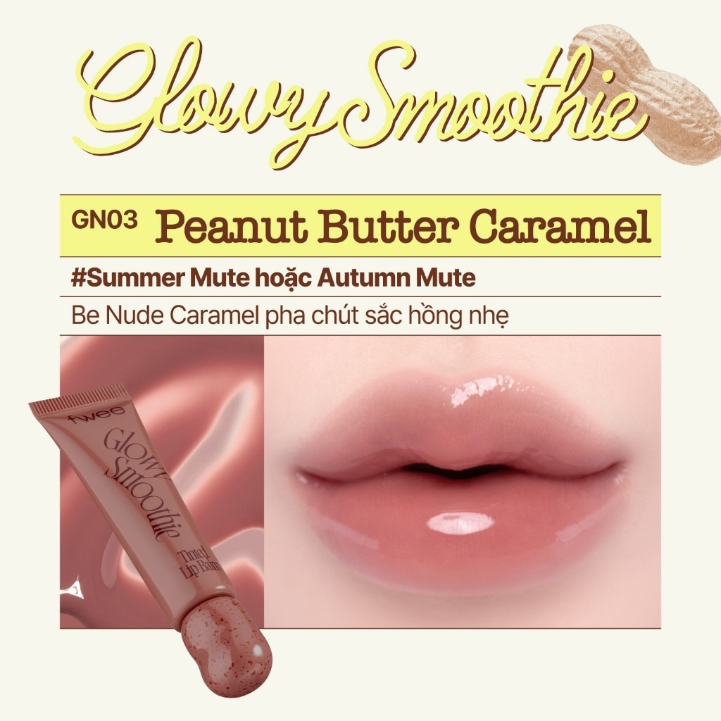Son Dưỡng Có Màu Fwee Glowy Smoothie Tinted Lip Balm 9.5g . image