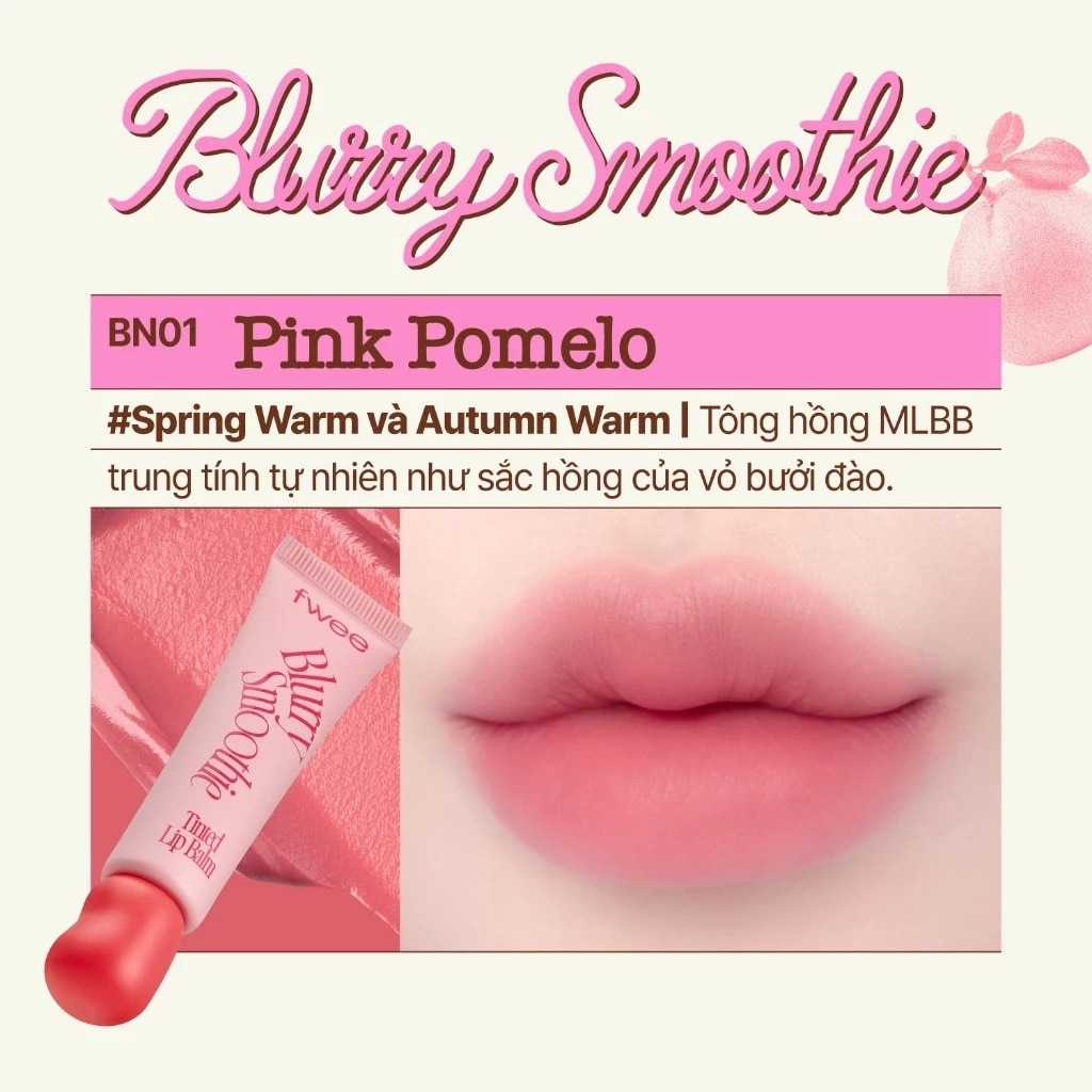 Son Dưỡng Có Màu Fwee Blurry Smoothie Tinted Lip Balm 9.5g . image