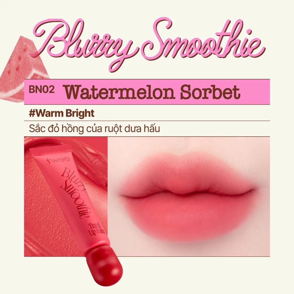 Son Dưỡng Có Màu Fwee Blurry Smoothie Tinted Lip Balm 9.5g . image