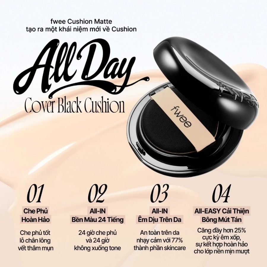 Phấn Nước Fwee All Day Cover Black Cushion 13g . image