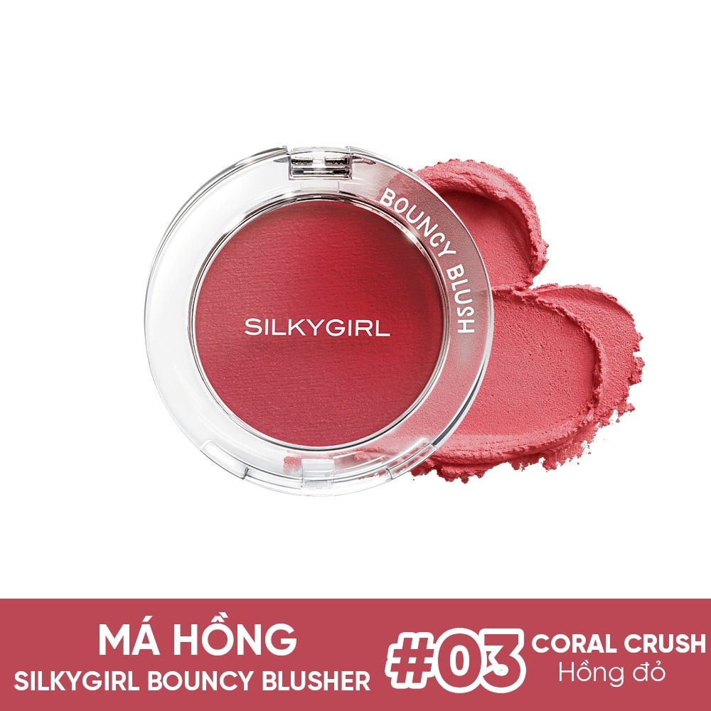 Phấn Má Hồng Silkygirl Bouncy Blush 5g .#03 Coral Crush