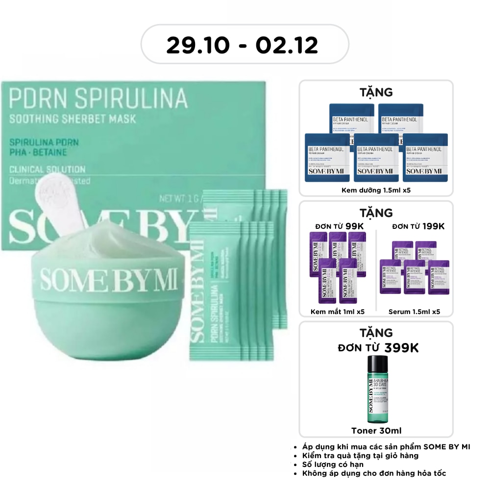 Mặt Nạ Some By Mi PDRN Spirulina Soothing Sherbet Mask 1g x 10pcs