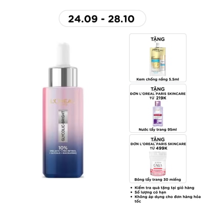 L'OREAL PARIS Tinh Chất Dưỡng Sáng Da Ban Đêm L'oreal Paris Glycolic Bright Moon Serum Overnight Brightener 30ml image