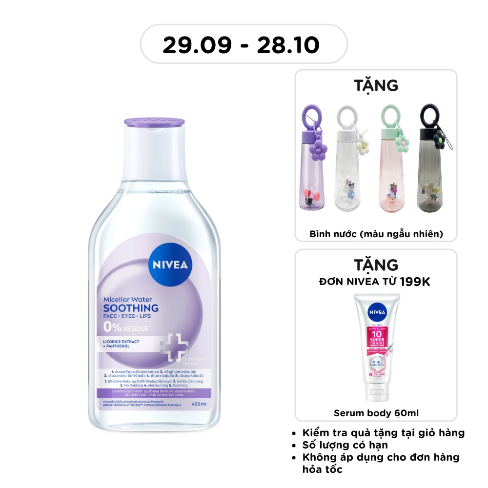 Nước Tẩy Trang Nivea Micellar Water Soothing 400ml