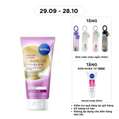 NIVEA Sữa Rửa Mặt Nivea Luminous Skin Glow Wash Gel To Foam 150ml image