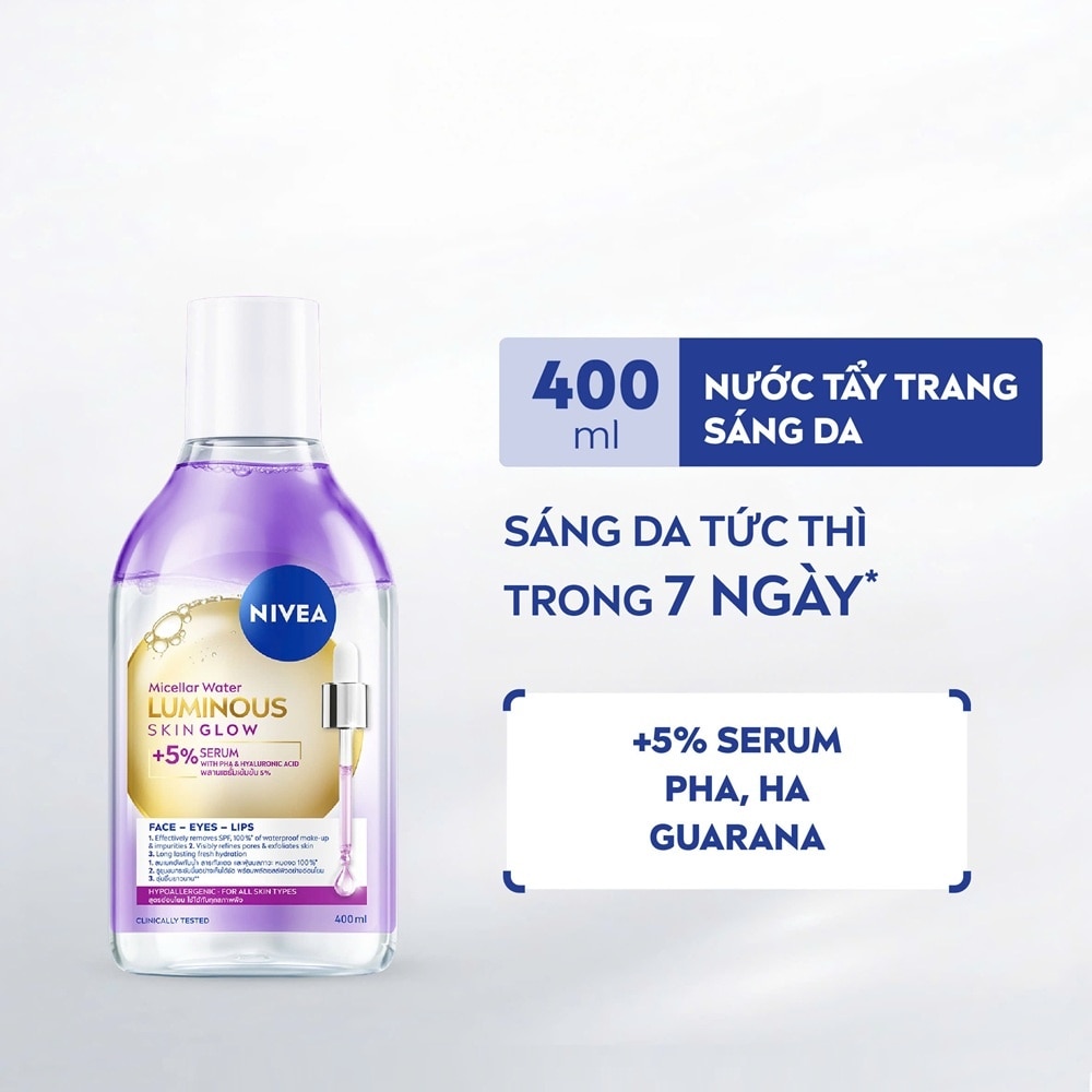 Nước Tẩy Trang Sáng Da Nivea Luminous Skin Glow Micellar Water 400ml image