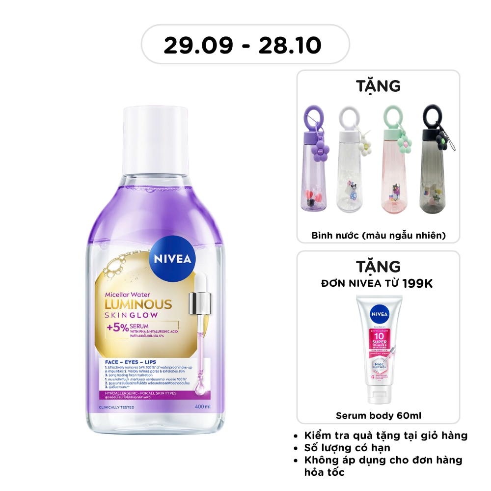 Nước Tẩy Trang Sáng Da Nivea Luminous Skin Glow Micellar Water 400ml